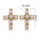 White / 1 Piece Classic Retro Style Cross Shape Stainless Steel  Gold Color Women's Pendant Picture6